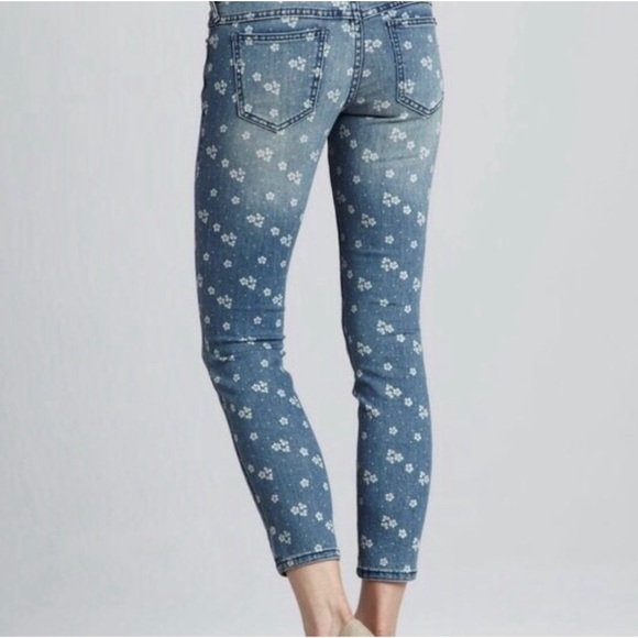 free people DITSY DAISY crop skinny jeans . sz 27 - Picture 3 of 6